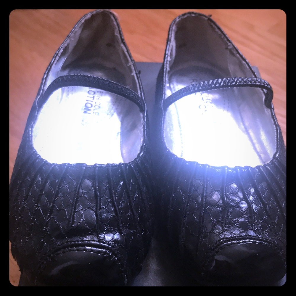 Black Snakeskin ballet slippers